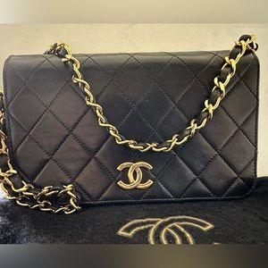 Vintage Chanel Mini Full Flap Quilted Lambskin